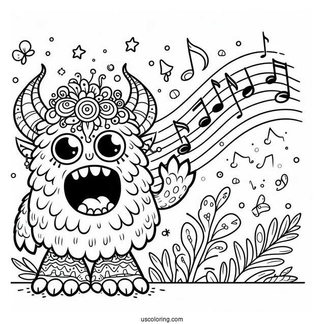 Detailed Rare Bona Petite My Singing Monster Coloring Page