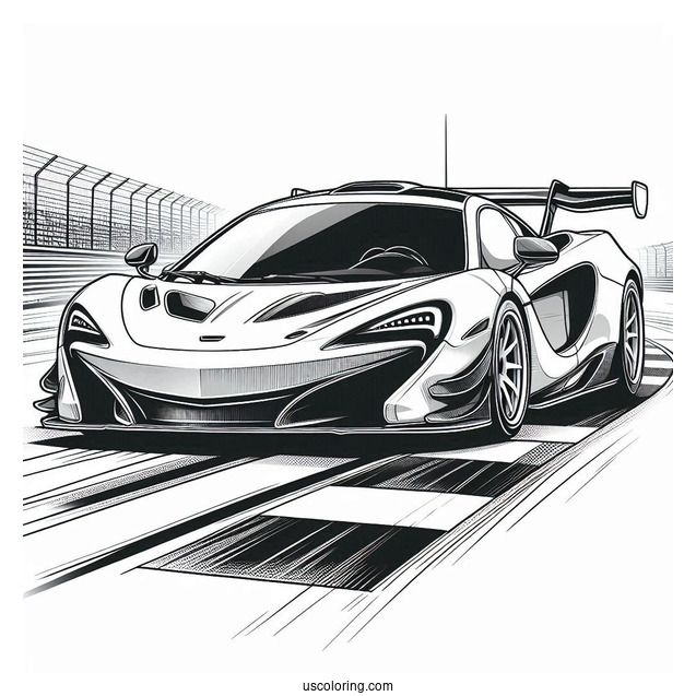McLaren Sports Car On Race Track To Color