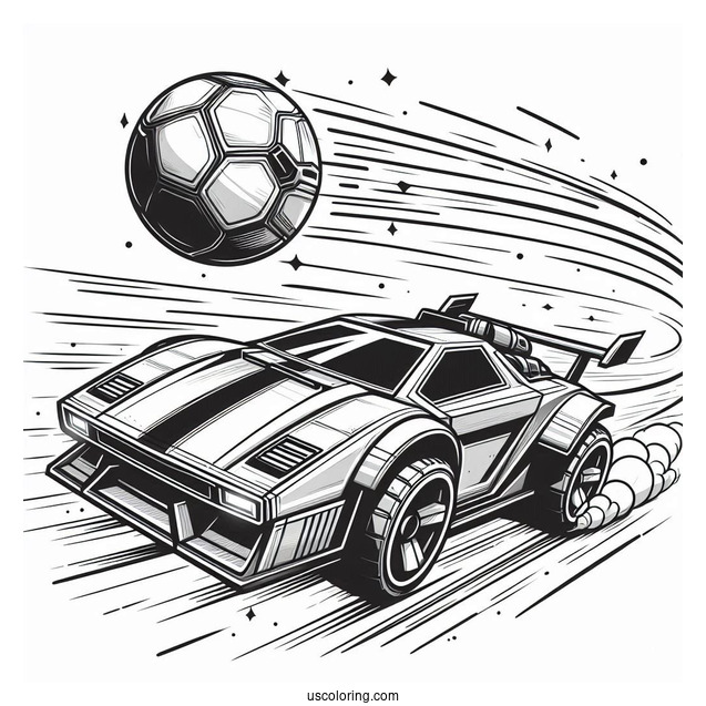 Rocket League Coloring Page Octane Zooming Towards The Ball