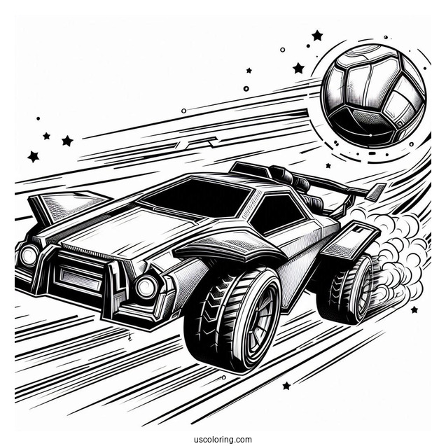 Rocket League Coloring Page Octane Zooming Towards The Ball