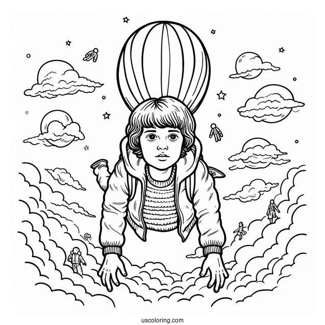 Max Floating In The Sky Coloring Page