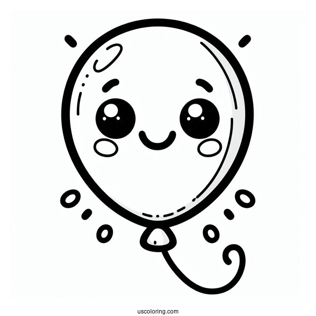 Smiley Face Balloon Coloring Page