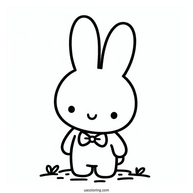 Simple Miffy Coloring Page Outline
