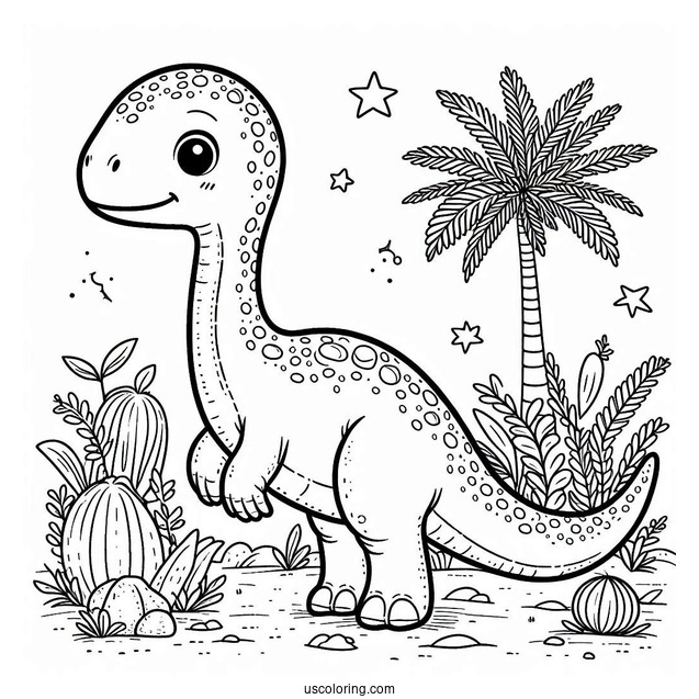 Cute Chasmosaurus Dinosaur Coloring Page For Kids