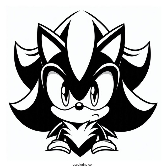 Simple Shadow Sonic Coloring Page The Hedgehog Face For Kids
