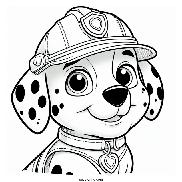 Dalmatian Marshall With Helmet To Color