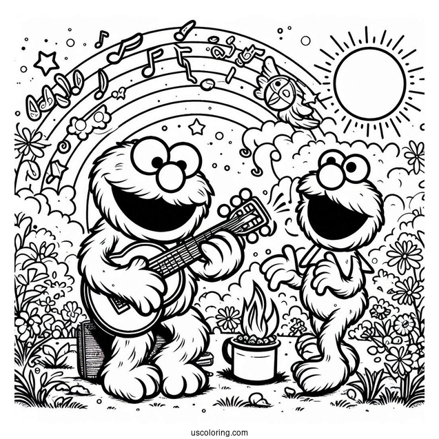 Elmo Playing With Kid Muppet