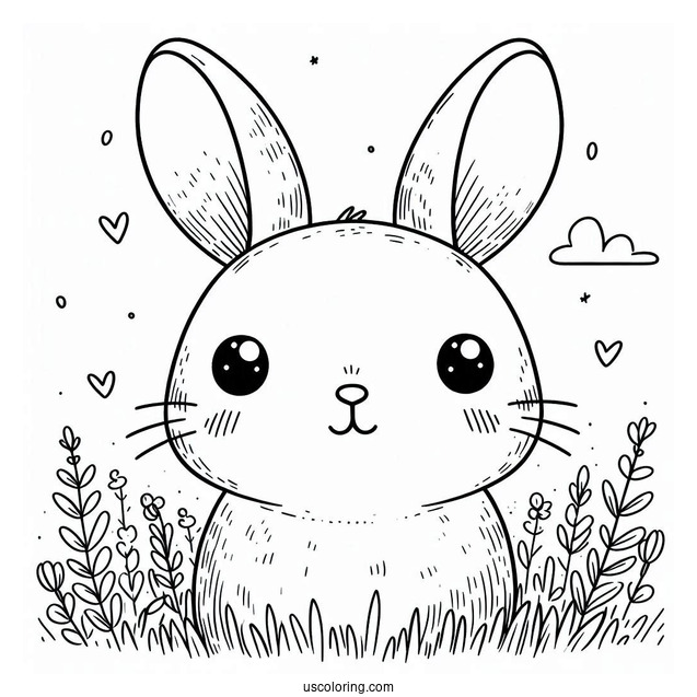 Cute Rabbits Nose Standing In Field