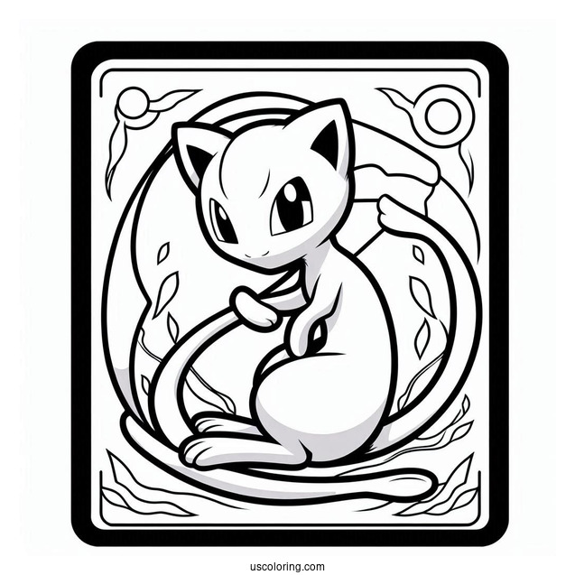 Mew Coloring Page Mysterious Tail Pokemon Card