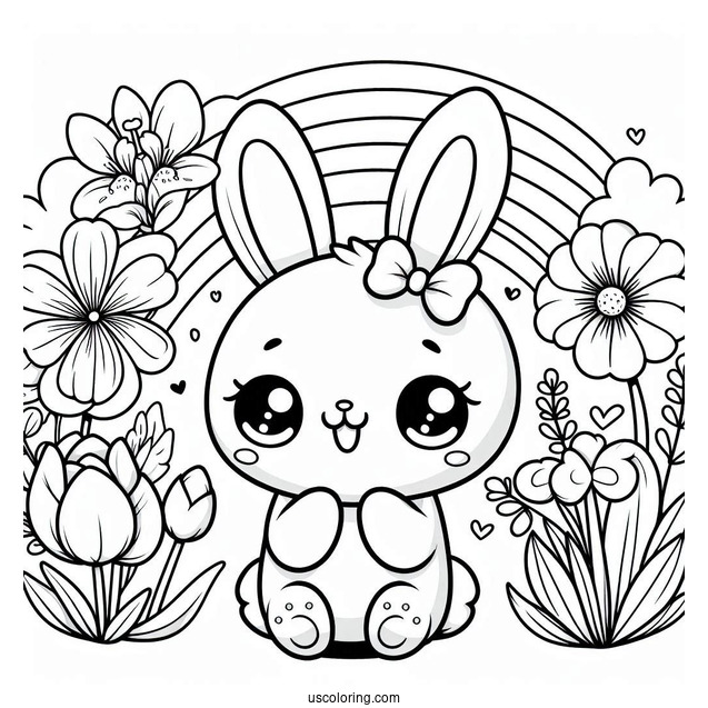 Sunny Bunnies Coloring Page Of Kawaii Iris For Preschoolers