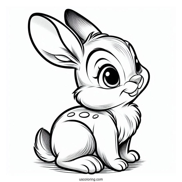 Thumper Rabbit From Bambi Coloring Page