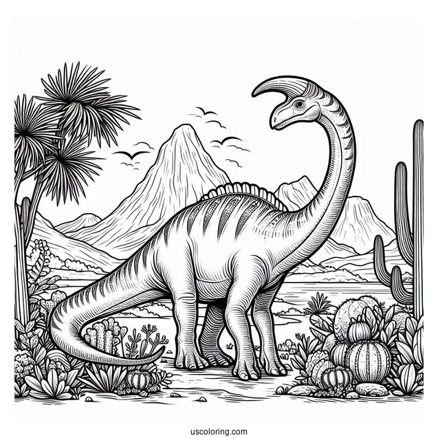 Corythosaurus And Parasaurolophus Coloring Page