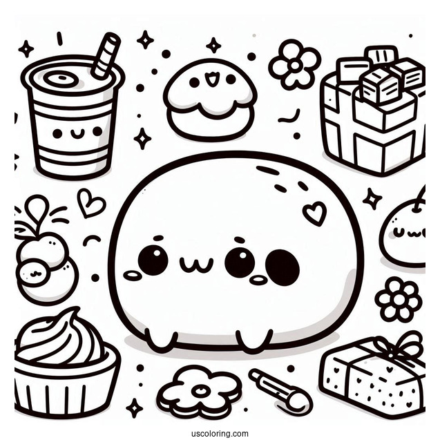 Kawaii Sumikko Gurashi Coloring Page In Bento