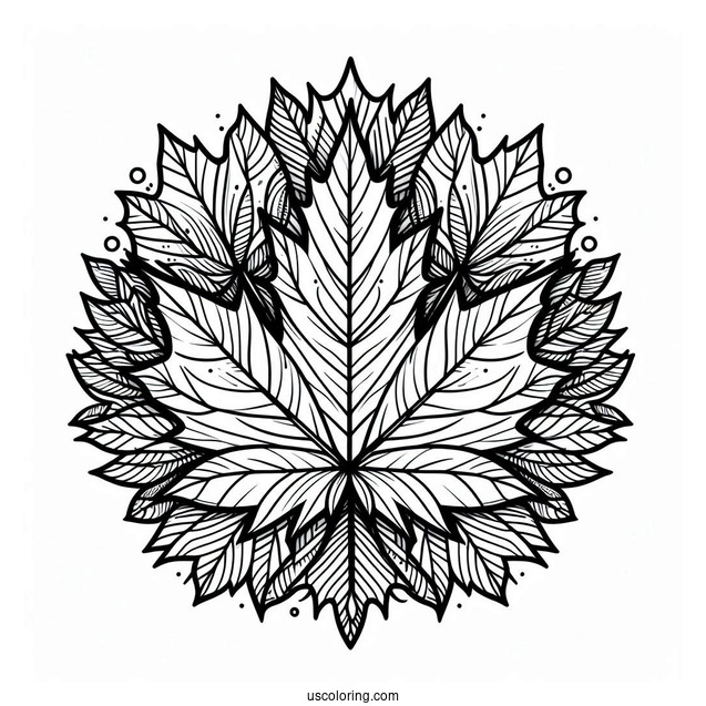 Maple Leaves Pattern Coloring Page