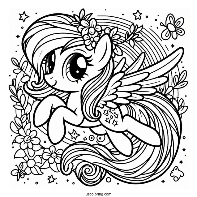 Easy Rainbow Dash With Pinkie Pie Coloring Page For Kids