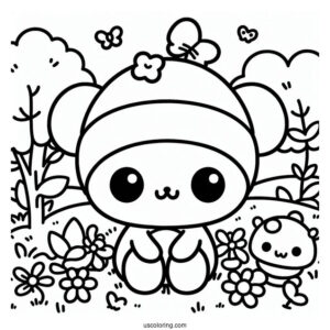 Sanrio Coloring Pages Of Simple Keroppi For Kids