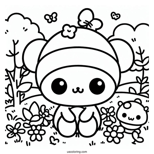 Sanrio Coloring Pages Of Simple Keroppi For Kids
