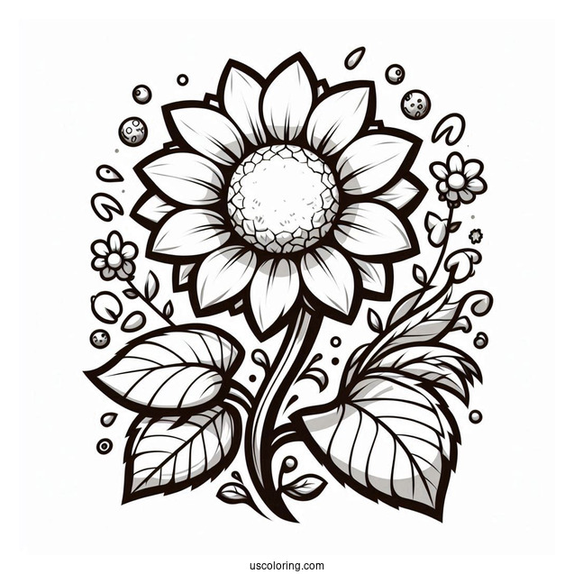 Coloring Page Of Sunflower From Plants Vs Zombies