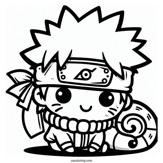 Kawaii Naruto Coloring Page For Preschoolers