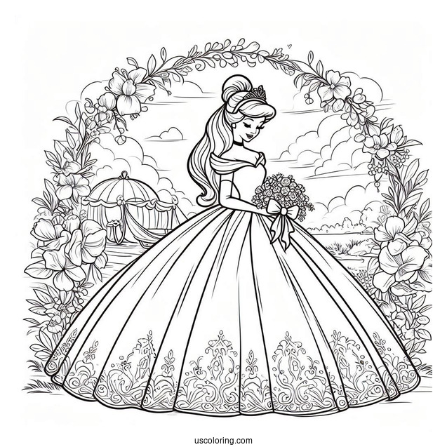 Cinderella Wedding Day Coloring Page