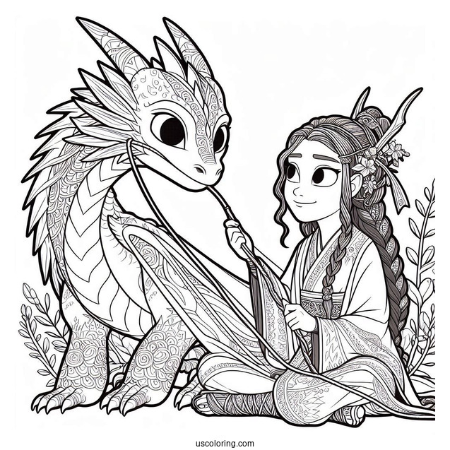 Detailed Raya And The Last Dragon Sisu Coloring Page