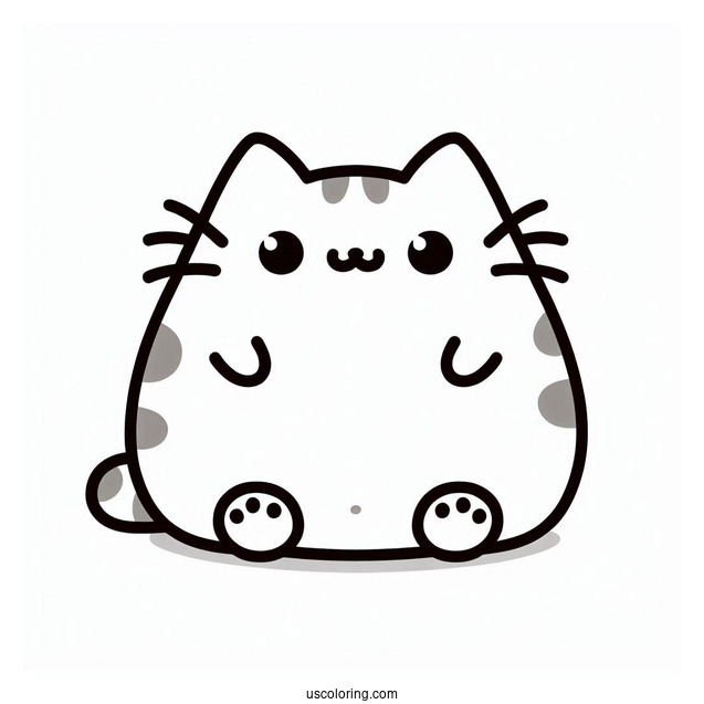Aesthetic Kawaii Pusheen Coloring Page