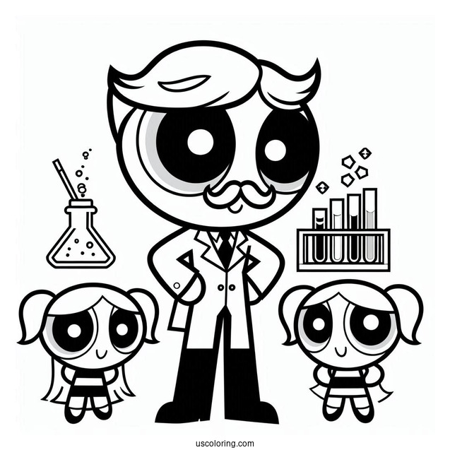 Professor Utonium Character Coloring Sheet