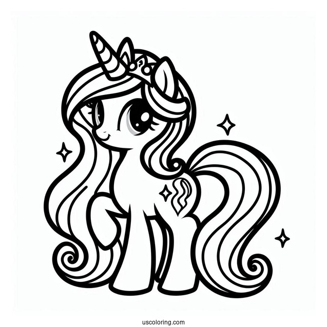 Simple Kawaii Princess Celestia Outline