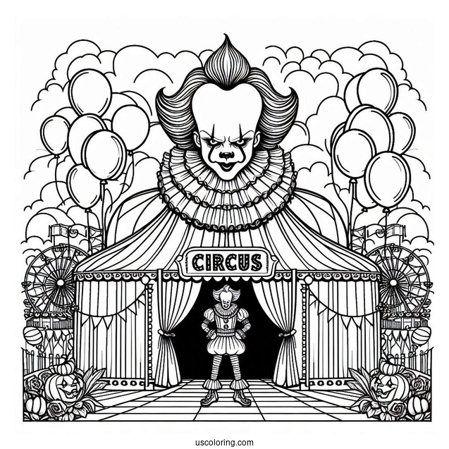 Pennywise Looming Over Circus Entrance