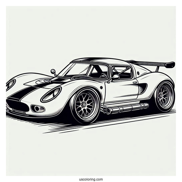 Lotus Race Car To Color For Kids