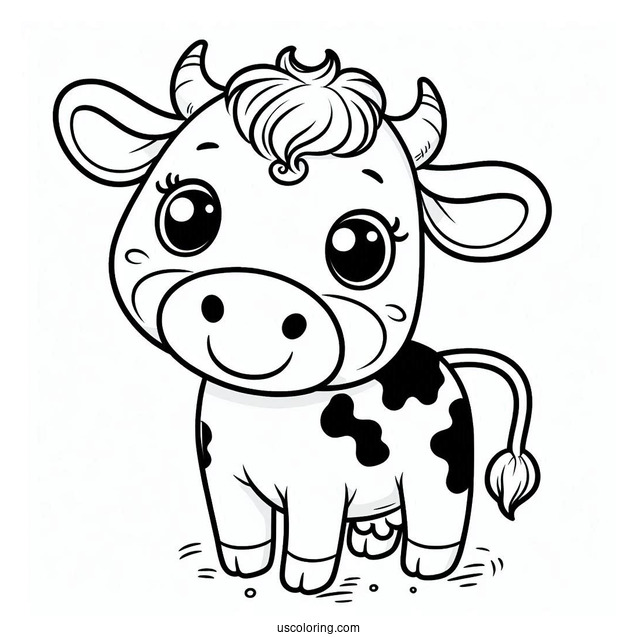 Smiling Cow For Coloring In