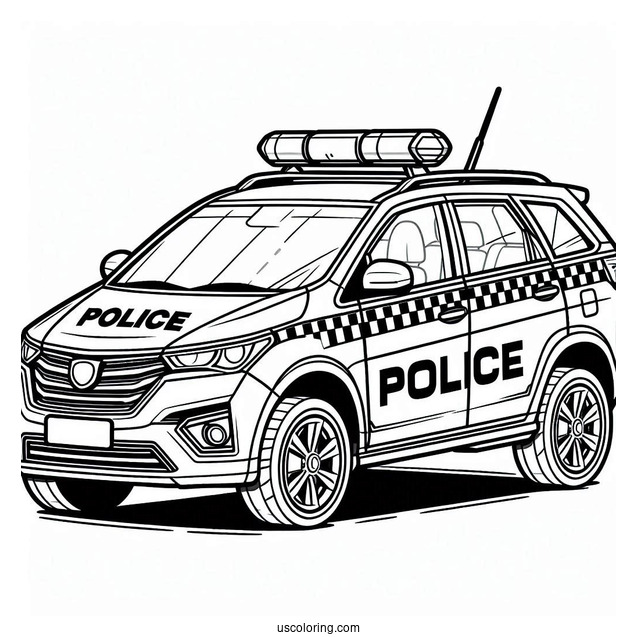 Coloring Sheet Of Police Car