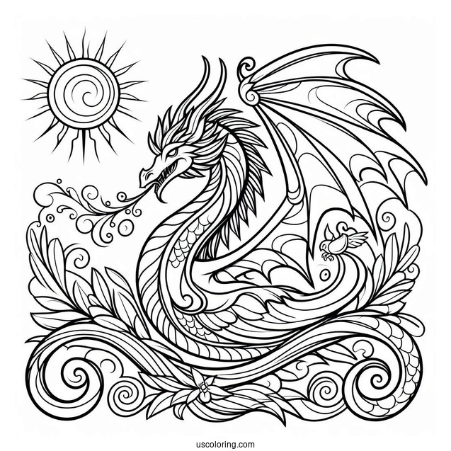 Dragon From Shrek Coloring Page