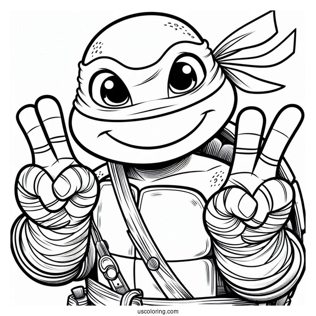 Ninja Turtles Coloring Page Of Young Donatello Smiling