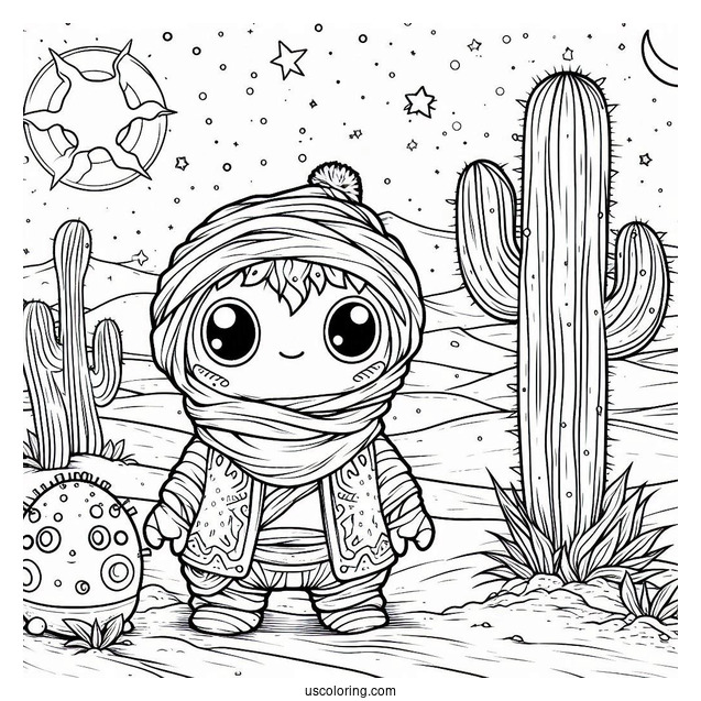 Sprunki Coloring Page Of Tunner Standing In The Desert