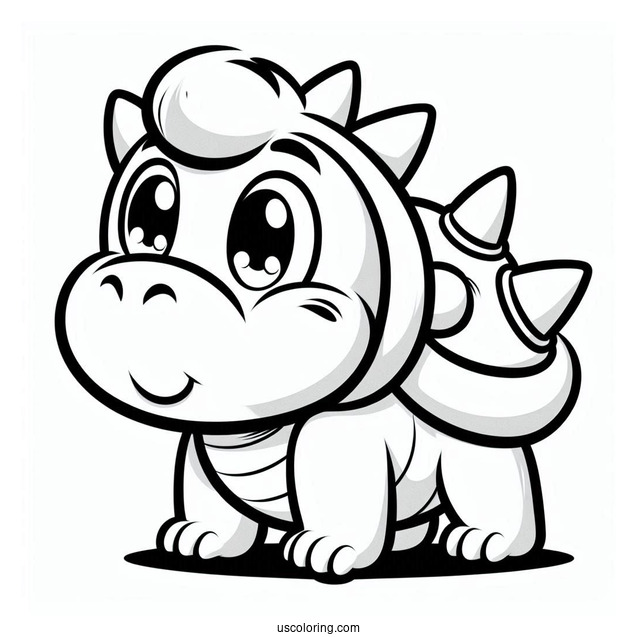 Simple To Color Baby Bowser