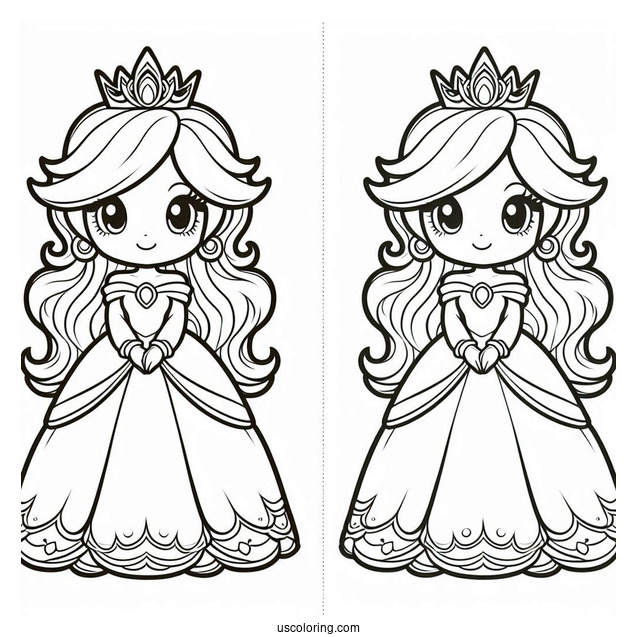 Detailed Rosalina Coloring Page In Gown For Kids