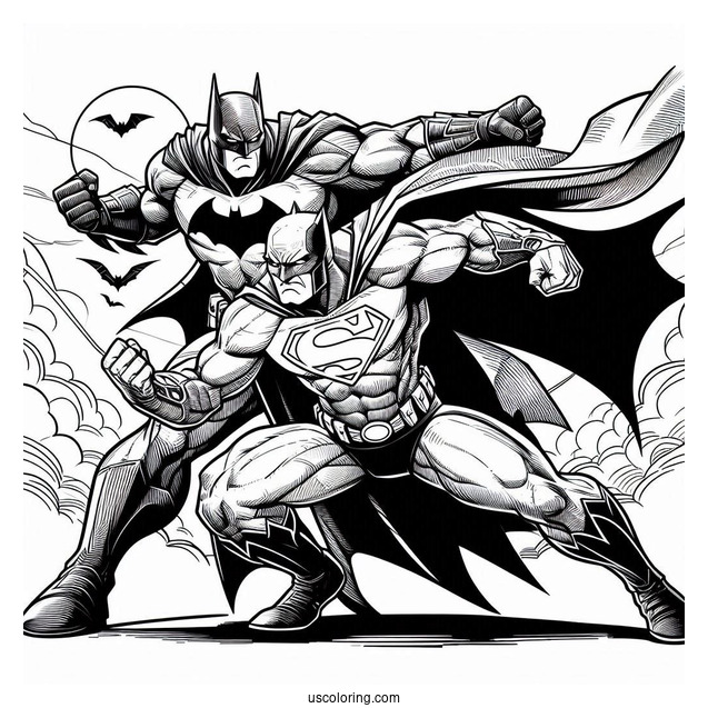 Batman Vs Superman Coloring Page