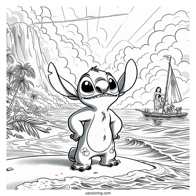 Lilo And Stitch David Kawena Standing By The Sea