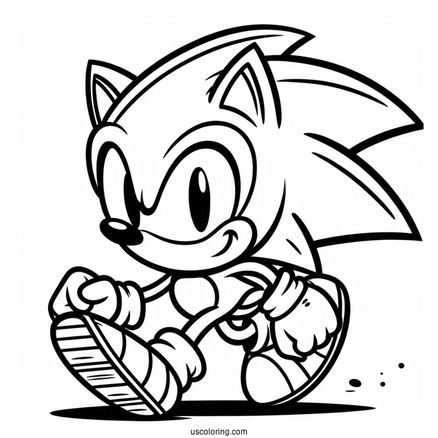 Smiling Sonic Coloring Sheet