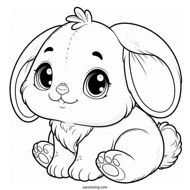 Baby Rabbit With Big Ears To Color