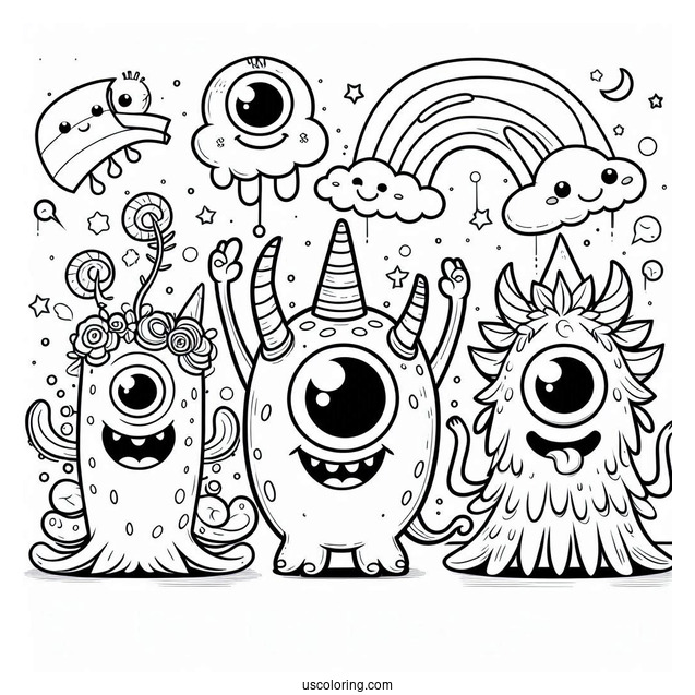 Detailed Rare Bona Petite My Singing Monster Coloring Page