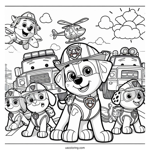Paw Patrol Friends Coloring Sheet