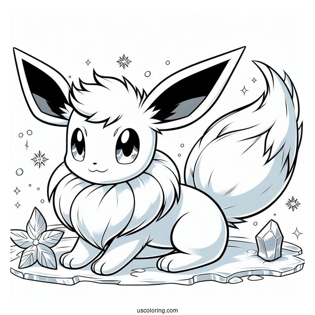 Glaceon Eevee On Ice To Color