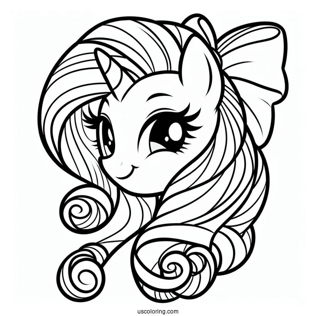 Smiling Rarity Coloring Page For Kids