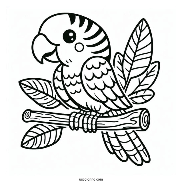 Kids Coloring Page Of a Parrot