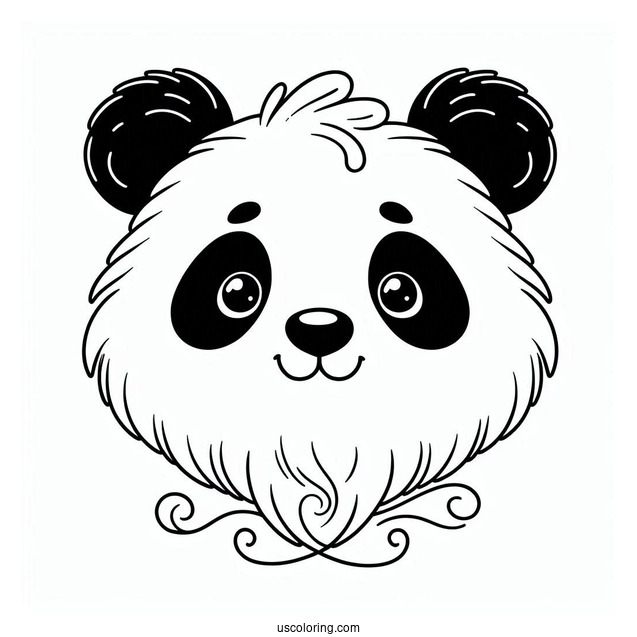 Outline Of Panda Head To Color