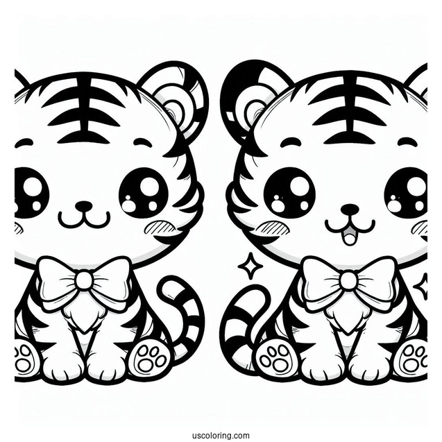 Kawaii Tiger To Color