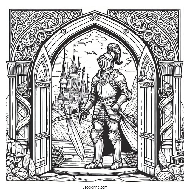 Detailed Knight Entering Castle