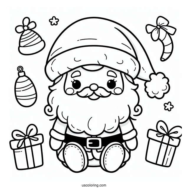 Super Easy Outline Of Santa To Color For Toddlers